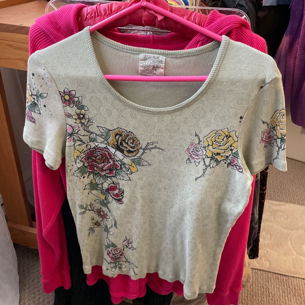 Skinny Minnie Sage floral T-shirt